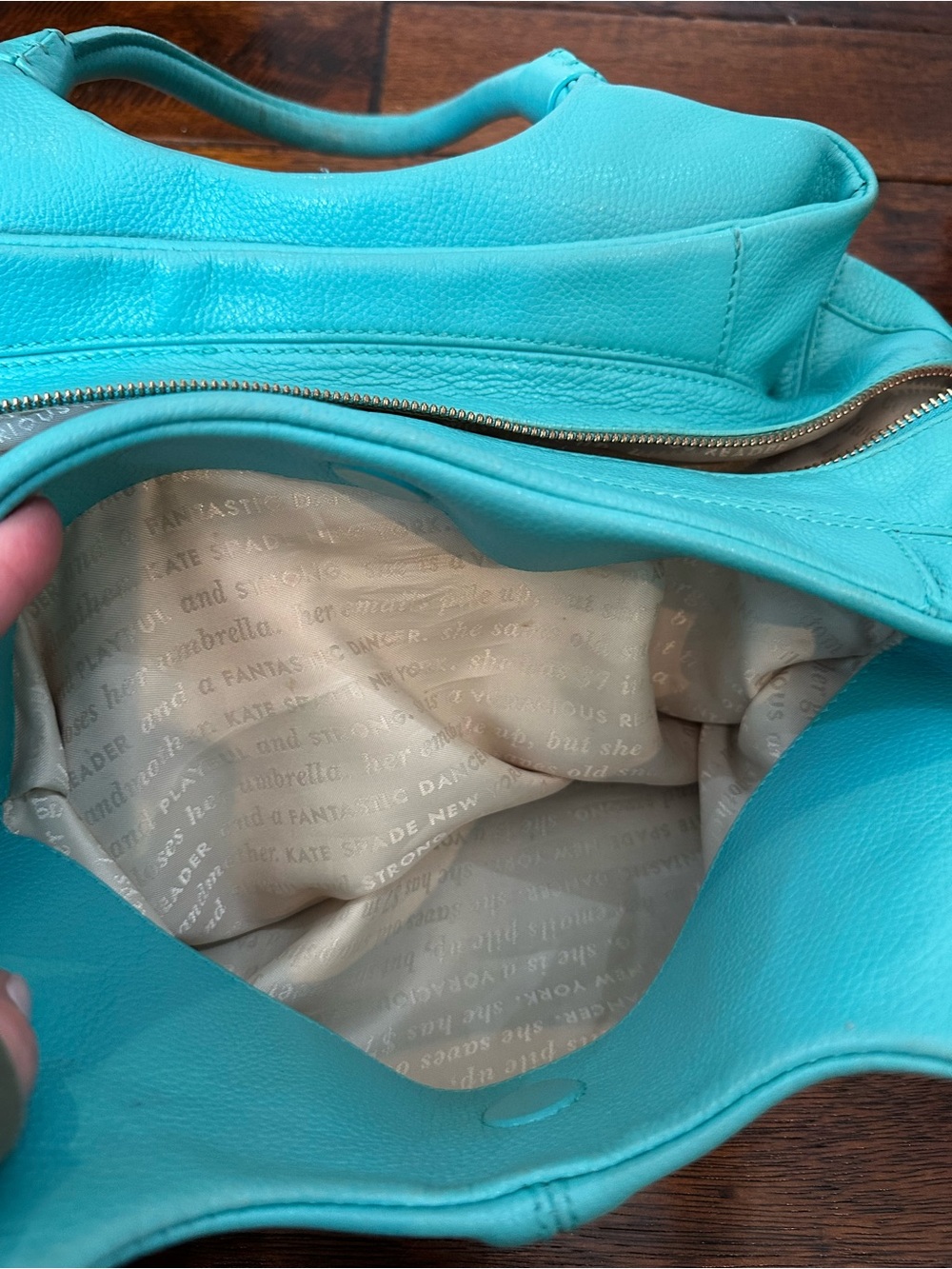 Kate Spade | “Caribbean Blue” Double-Handle Leather Shoulder Bag - Picture 4 of 9